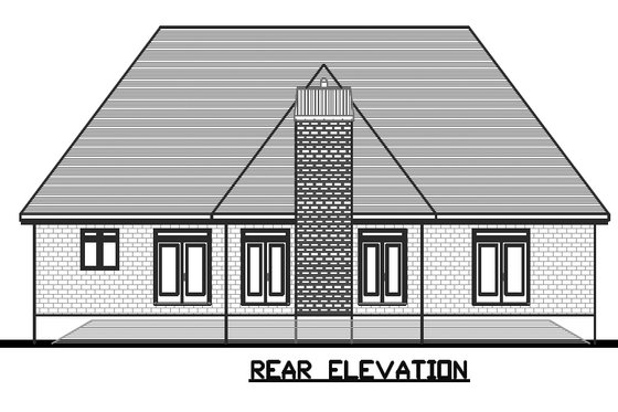 Exterior - Rear Elevation for European House Plan #138-114 - 2 bed, 2 bath