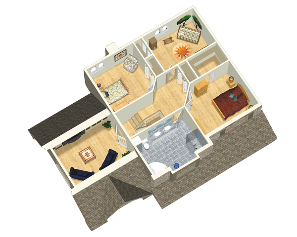 Traditional Floor Plan - Upper Floor Plan #25-4677