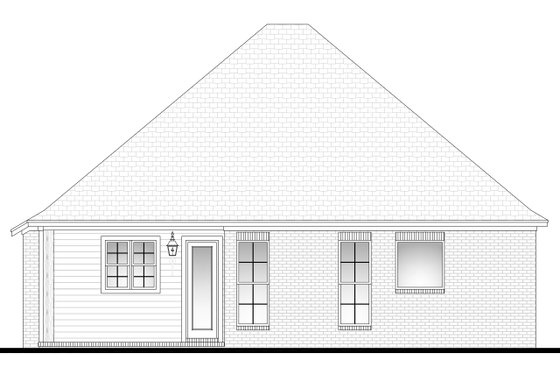 Exterior - Rear Elevation for Country House Plan #430-97 - 3 bed, 2 bath