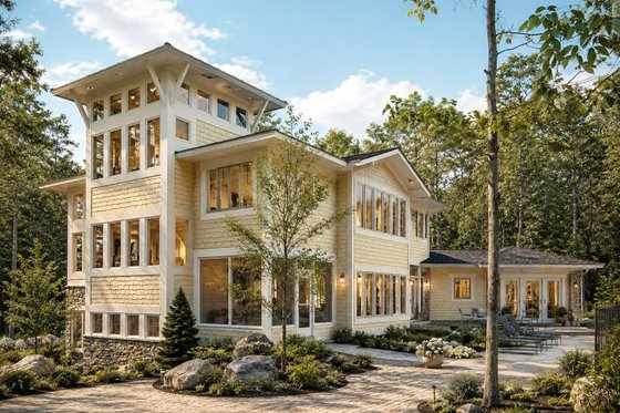 Exterior - Rear Elevation for Prairie House Plan #928-38 - 3 bed, 3 bath