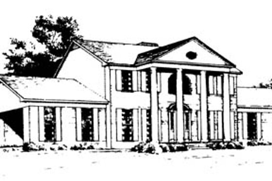 Exterior - Front Elevation for Classical House Plan #10-263 - 4 bed, 3.5 bath