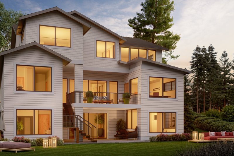 Home Plan - Exterior - Rear Elevation for Modern House Plan #1066-189 - 5 bed, 5.5 bath