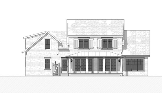 Exterior - Rear Elevation 2 for Craftsman House Plan #901-138 - 4 bed, 2.5 bath