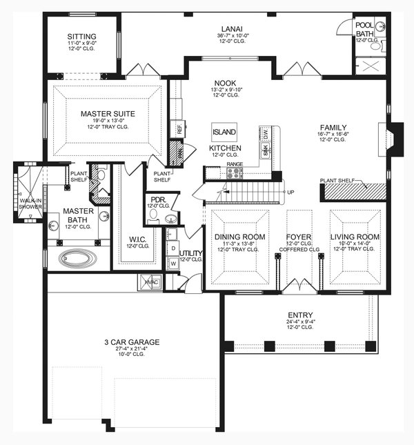 Traditional Floor Plan - Main Floor Plan #1058-206