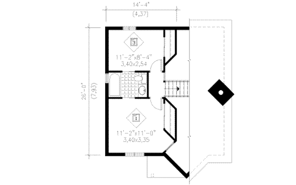 Traditional Floor Plan - Upper Floor Plan #25-2285