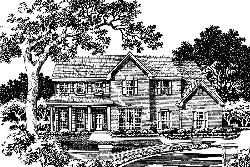 Dream House Plan - Exterior - Front Elevation 3 for Colonial House Plan #952-214 - 4 bed, 2.5 bath