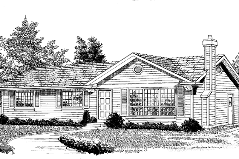 Architectural House Design - Ranch Exterior - Front Elevation Plan #47-783