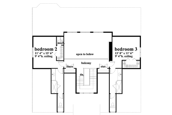 Floor Plan - Upper Floor for Craftsman House Plan #930-145 - 3 bed, 3.5 bath