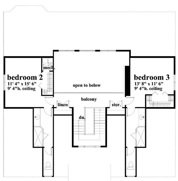 Craftsman Floor Plan - Upper Floor Plan #930-145