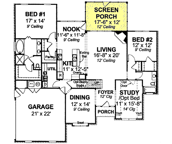 Home Plan - Traditional Floor Plan - Main Floor Plan #20-1537