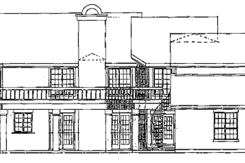 Architectural House Design - Exterior - Rear Elevation for Mediterranean House Plan #952-180 - 5 bed, 4 bath