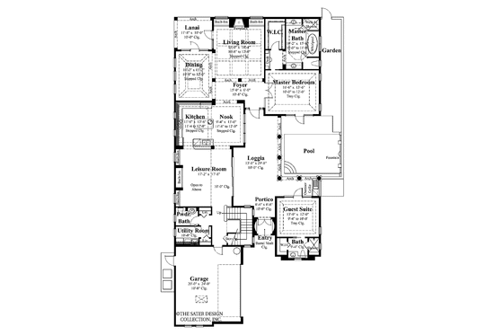 Floor Plan - Main Floor for Mediterranean House Plan #930-313 - 4 bed, 4.5 bath