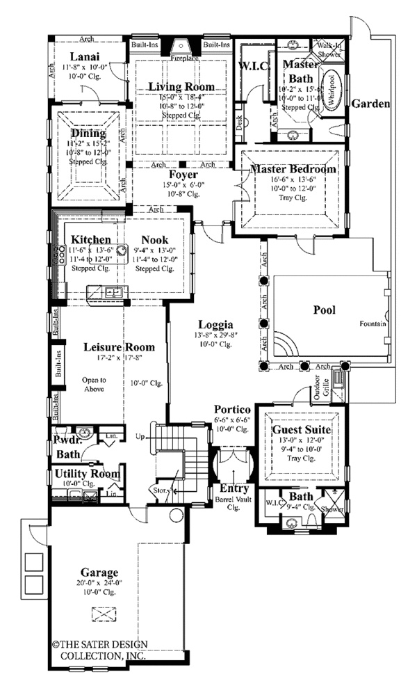 Mediterranean Floor Plan - Main Floor Plan #930-313