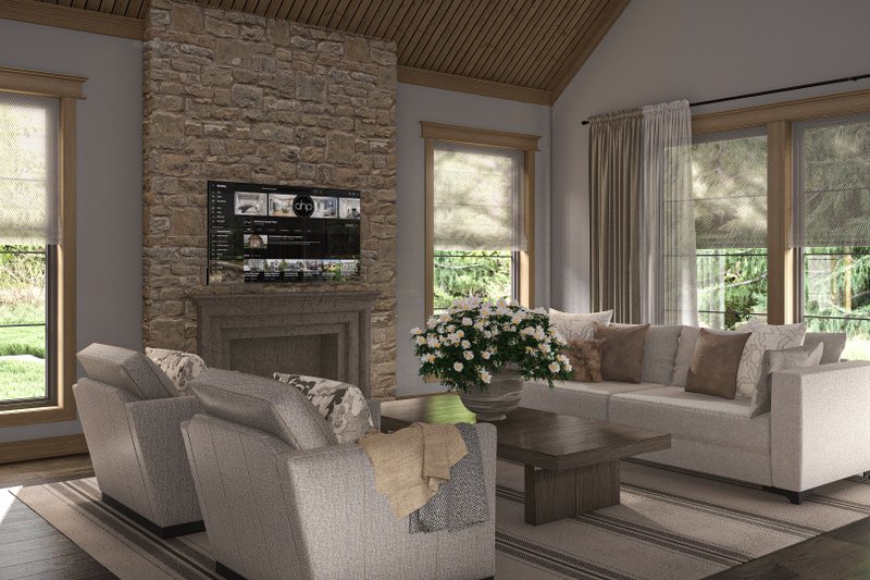 House Blueprint - Interior - Family Room 4 for Modern House Plan #455-464 - 5 bed, 4.5 bath