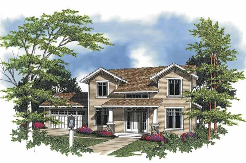 Dream House Plan - Craftsman Exterior - Front Elevation Plan #48-760