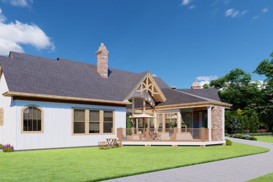 Exterior - Rear Elevation for Craftsman House Plan #54-534 - 3 bed, 2.5 bath