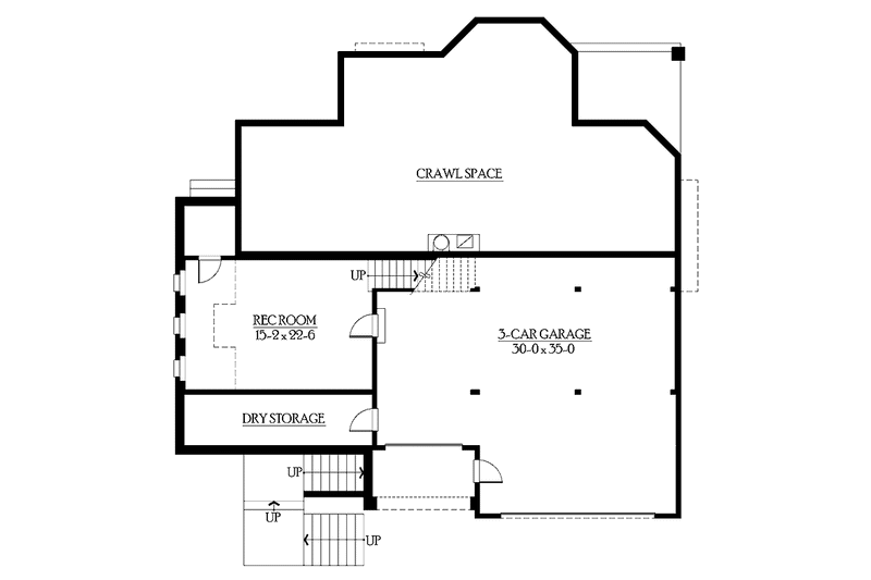 Dream House Plan - Floor Plan - Lower Floor for Craftsman House Plan #132-334 - 4 bed, 2.5 bath