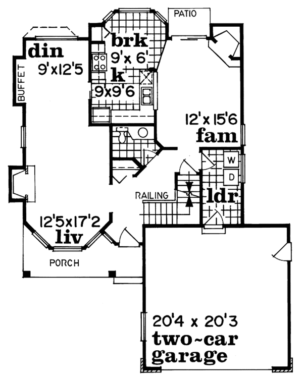 House Blueprint - Contemporary Floor Plan - Main Floor Plan #47-1046
