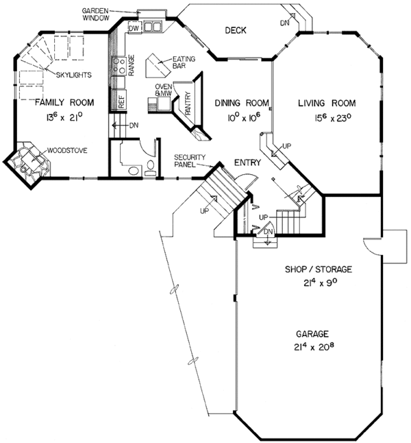 House Design - Traditional Floor Plan - Main Floor Plan #60-995