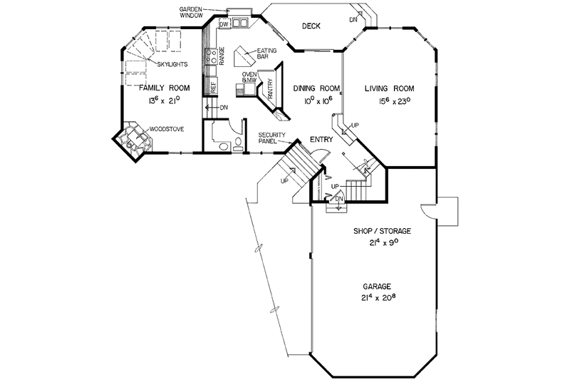 Architectural House Design - Floor Plan - Main Floor for Traditional House Plan #60-995 - 3 bed, 2.5 bath