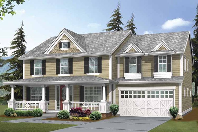 Home Plan - Exterior - Front Elevation 3 for Traditional House Plan #132-379 - 4 bed, 2.5 bath
