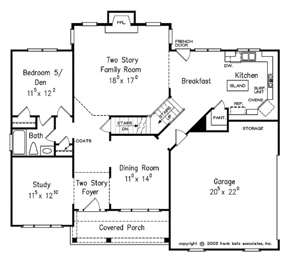 Home Plan - Colonial Floor Plan - Main Floor Plan #927-927