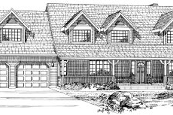 Exterior - Front Elevation for Country House Plan #47-591 - 5 bed, 3 bath