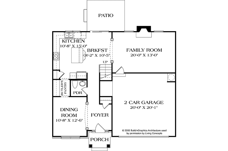 Dream House Plan - Floor Plan - Main Floor for Traditional House Plan #453-503 - 3 bed, 2.5 bath