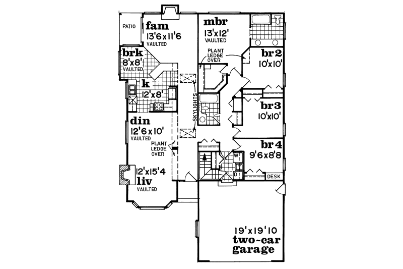 Dream House Plan - Floor Plan - Main Floor for Craftsman House Plan #47-1035 - 4 bed, 2 bath