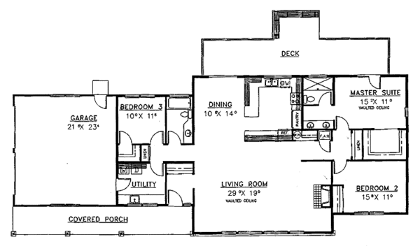 Dream House Plan - Ranch Floor Plan - Main Floor Plan #60-802