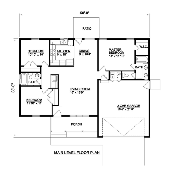 Ranch Floor Plan - Main Floor Plan #116-303
