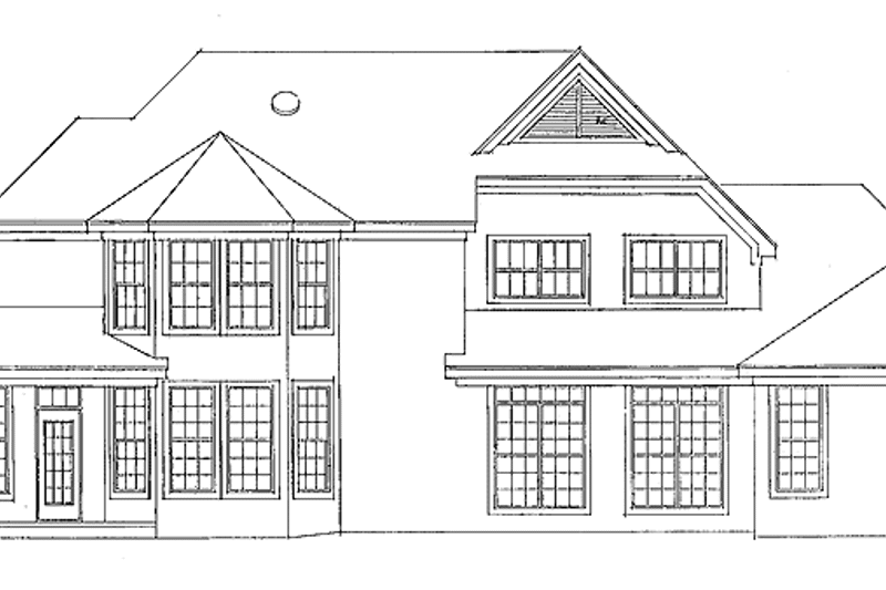 Architectural House Design - Exterior - Rear Elevation for European House Plan #952-119 - 4 bed, 2.5 bath
