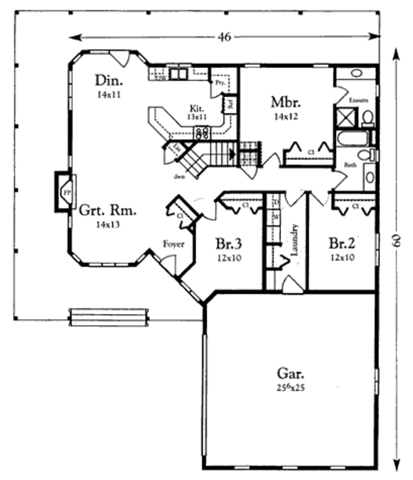 Ranch Floor Plan - Main Floor Plan #409-110