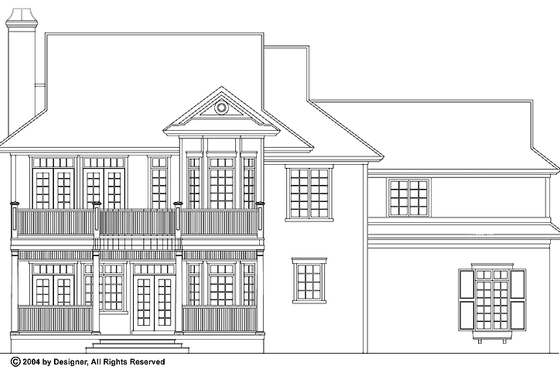 Exterior - Rear Elevation for Colonial House Plan #930-252 - 4 bed, 2.5 bath