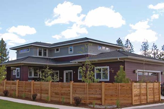 Exterior - Rear Elevation for Prairie House Plan #895-62 - 4 bed, 2.5 bath