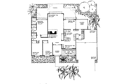 Adobe / Southwestern Style House Plan - 3 Beds 2 Baths 1674 Sq/Ft Plan #72-735 Floor 
