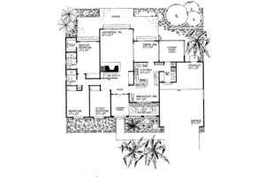Floor Plan - Main Floor for Adobe / Southwestern House Plan #72-735 - 3 bed, 2 bath