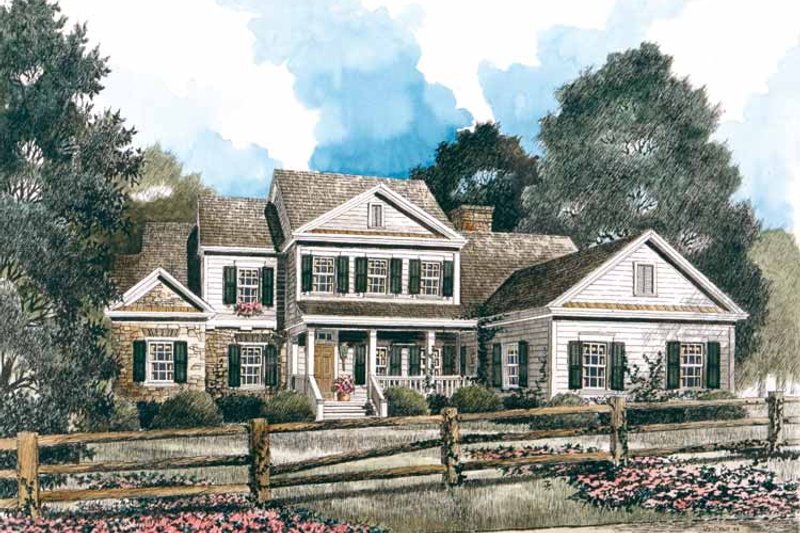 Architectural House Design - Country Exterior - Front Elevation Plan #429-389