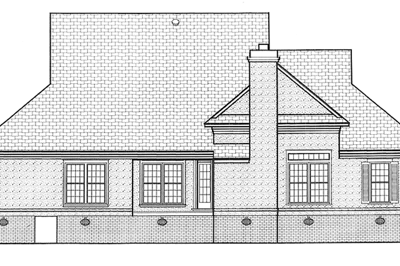 Home Plan - Exterior - Rear Elevation for Country House Plan #45-389 - 3 bed, 2 bath