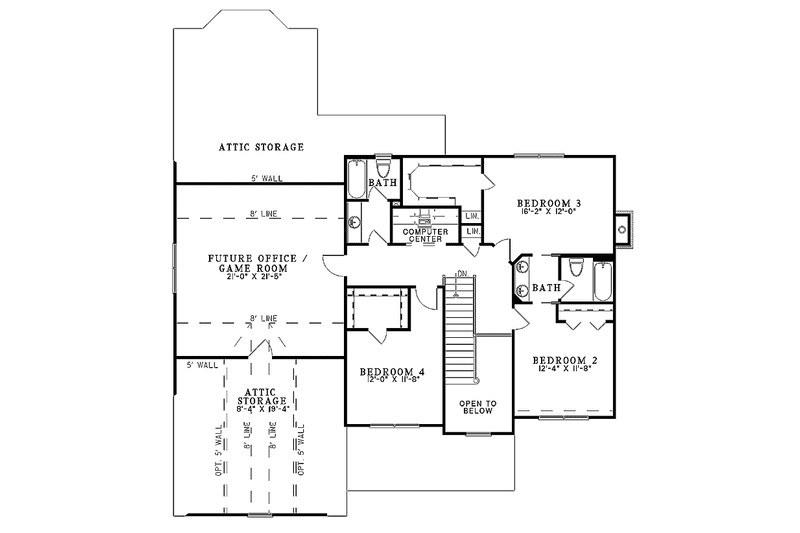 Dream House Plan - Floor Plan - Upper Floor for European House Plan #17-2762 - 4 bed, 3 bath