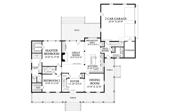Floor Plan - Main Floor for Traditional House Plan #137-367 - 4 bed, 3 bath
