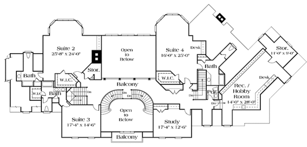 Home Plan - Classical Floor Plan - Upper Floor Plan #453-203