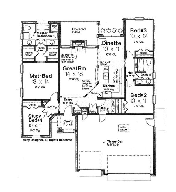 Home Plan - European Floor Plan - Main Floor Plan #310-1259
