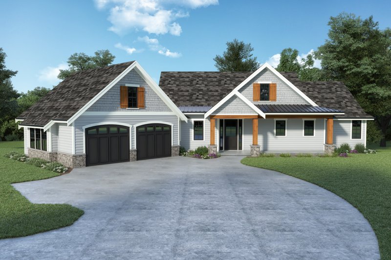 Dream House Plan - Craftsman Exterior - Front Elevation Plan #1070-158