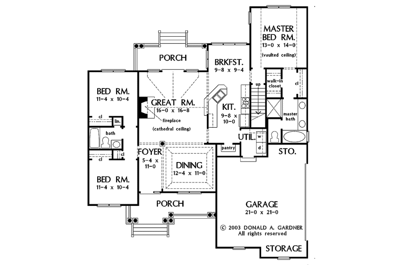 Home Plan - Floor Plan - Main Floor for Country House Plan #929-709 - 3 bed, 2 bath
