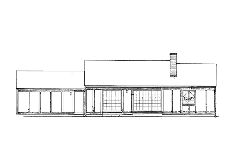 Architectural House Design - Exterior - Rear Elevation for European House Plan #72-655 - 2 bed, 1 bath