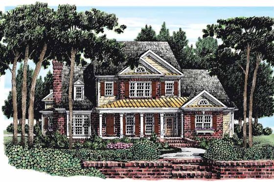 Exterior - Front Elevation 3 for Country House Plan #927-260 - 4 bed, 4.5 bath