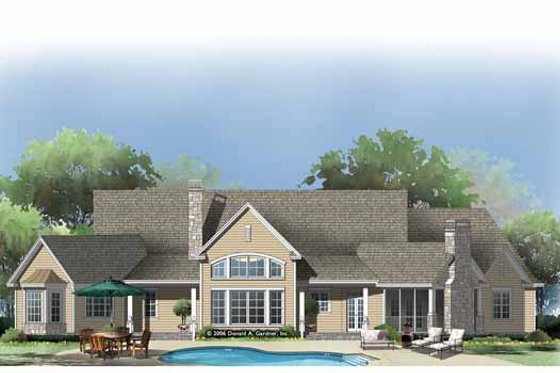 Exterior - Rear Elevation for Craftsman House Plan #929-889 - 4 bed, 3 bath