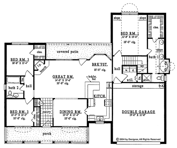Architectural House Design - Country Floor Plan - Main Floor Plan #42-541