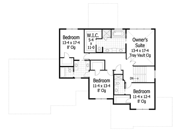 Architectural House Design - Country Floor Plan - Upper Floor Plan #51-1082